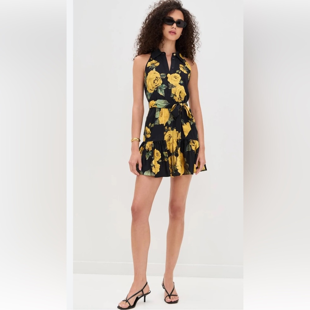 Alice + Olivia Yellow Floral Mini Dress